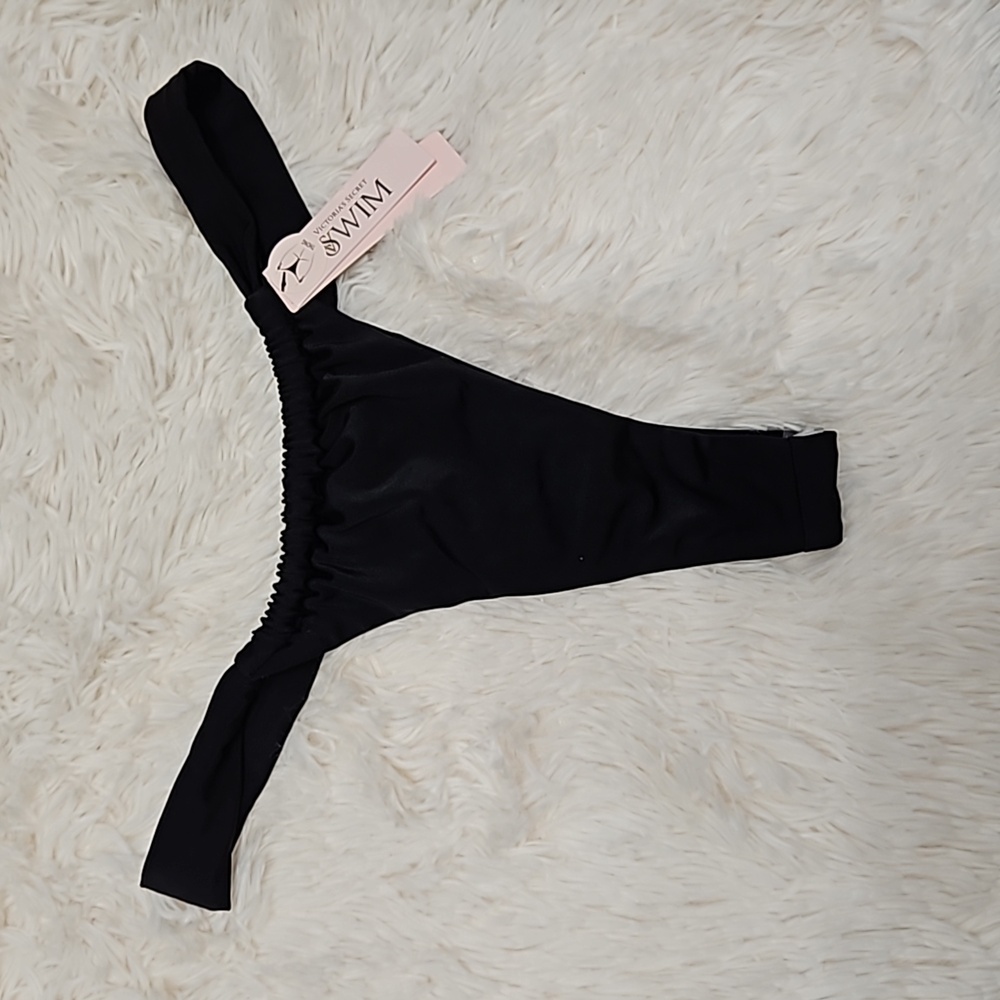 New Victoria's Secret black thong string bikini small sold out VS swim